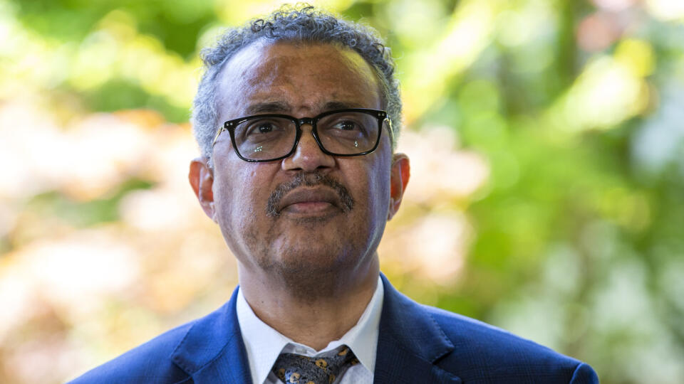 Na snímke z 25. júna 2020 riaditeľ Svetovej zdravotníckej organizácie (WHO) Tedros Adhanom Ghebreyesus počas tlačovej konferencie v Ženeve.