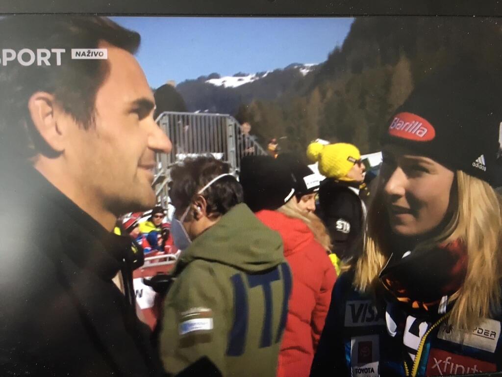 Rozhovor s Federerom v Lenzerheide si nenechala ujsť ani Shiffrinová.