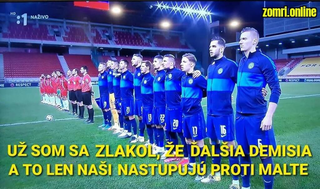 Po zápase s Maltou zaplnili internet vtipy na slovenských futbalistov.