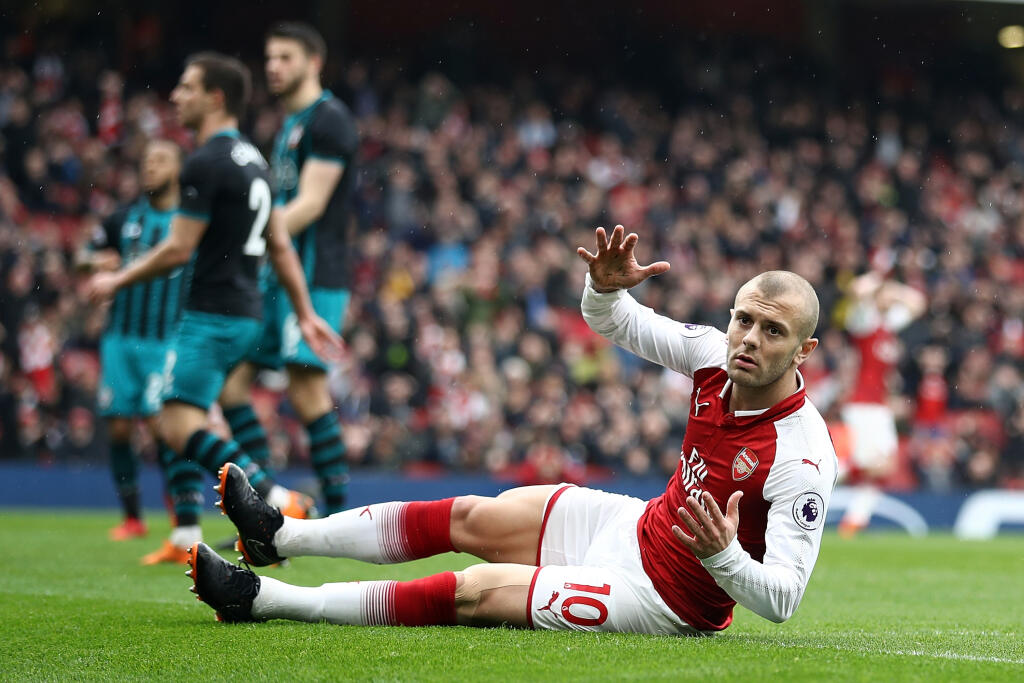 Jack Wilshere v drese Arsenalu Londýn.