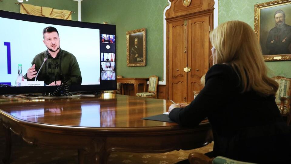 Prezidentka Zuzana Čaputová počas online konferencie.