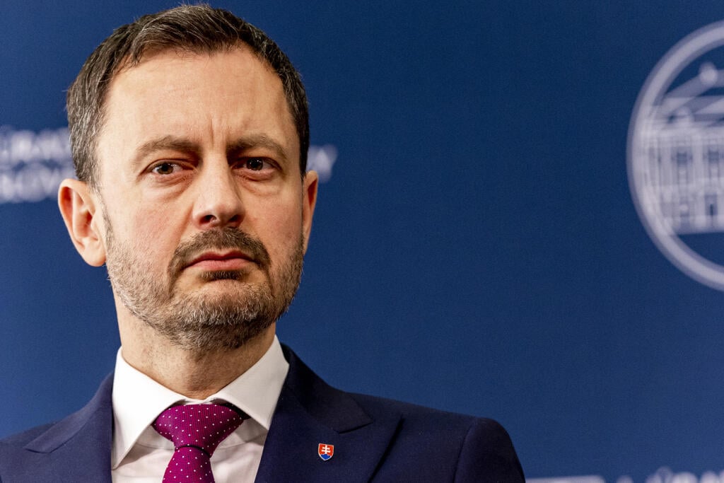 Tlačová konferencia predsedu vlády SR Eduarda Hegera.  