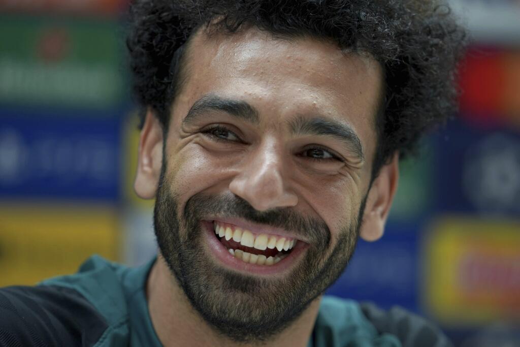 Mohamed Salah pred finálovým zápasom futbalovej Ligy majstrov FC Liverpool - Real Madrid.