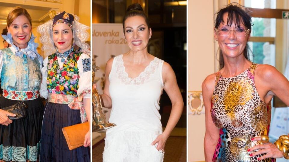 Na snímke zľava Alena Heribanová s dcérou Tamarou, Katarína Hasprová a návrhárka Rebecca Justh.