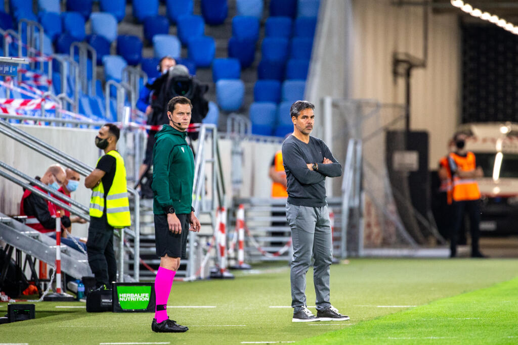 Druhé kolo Ligy majstrov 2021/2022 na Tehelnom poli kde sa stretli ŠK Slovan Bratislava a Young Boys Bern. Na snímke je David Wagner.
