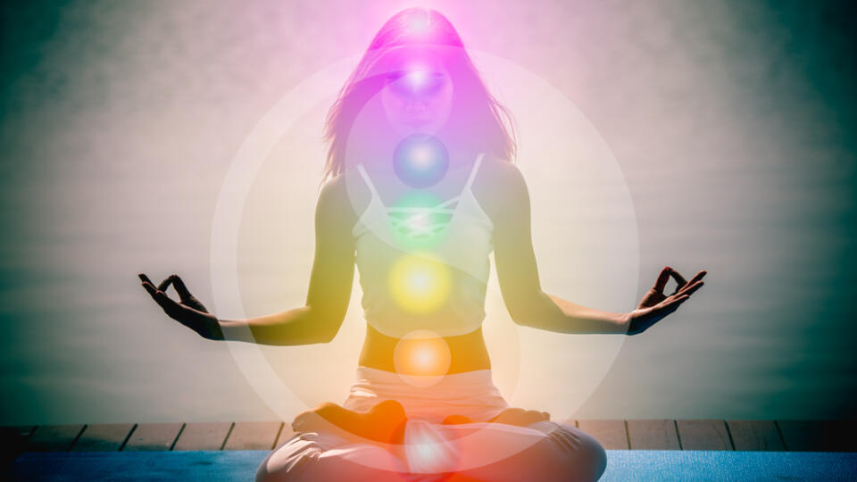Yoga,Meditation,Hands,Woman,In,Yoga,Lotus,Pose,With,Seven