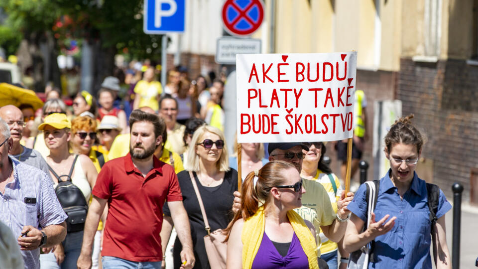 Plánovaný protest učiteľov s cieľom zlepšiť ich pracovné podmienky.