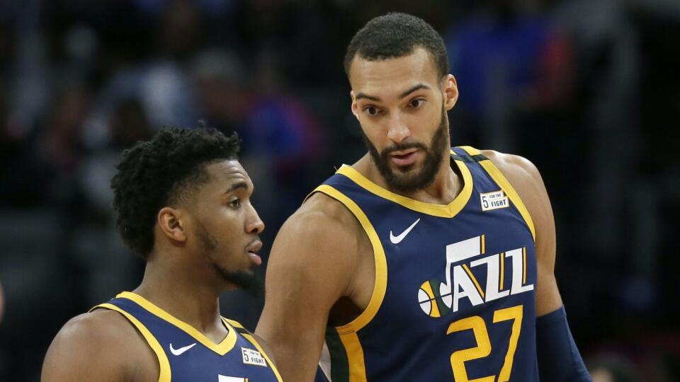 Hráči Utahu Jazz, Donovan Mitchell a Rudy Gobert