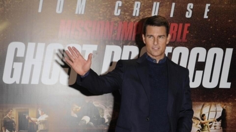 Tom Cruise, herec z Mission Impossible: Ghost Protocol, na premiére filmu vo Veľkej Británii.