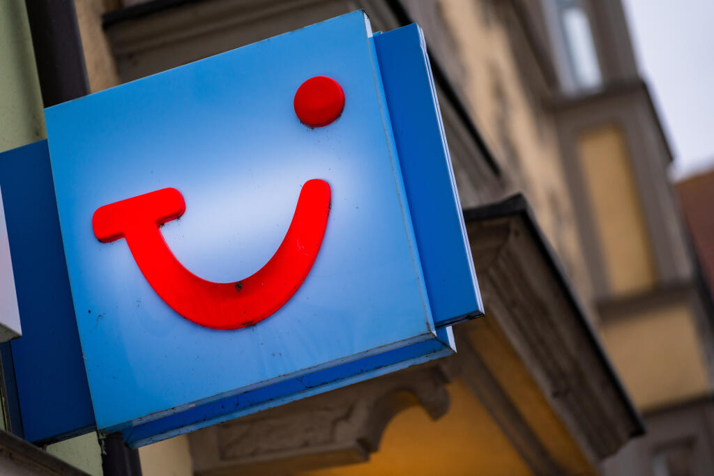 Logo nemeckej cestovnej kancelárie TUI Group v bavorskom meste Bayreuth.