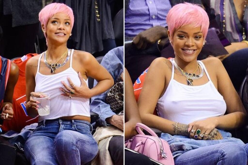 Rihanna je populárna aj na basketbale, kde sa občas pohrá s