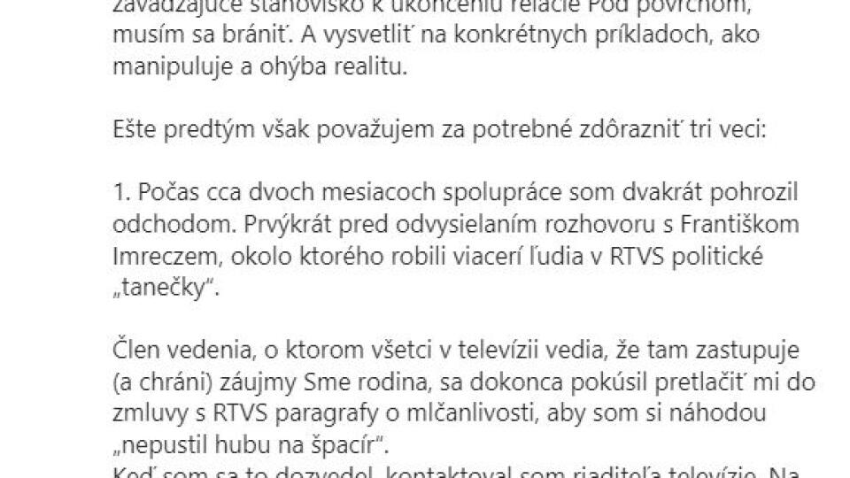 Возмущенное руководство RTVS реагирует: Марек Вагович говорит неправду! Вот причина его ухода