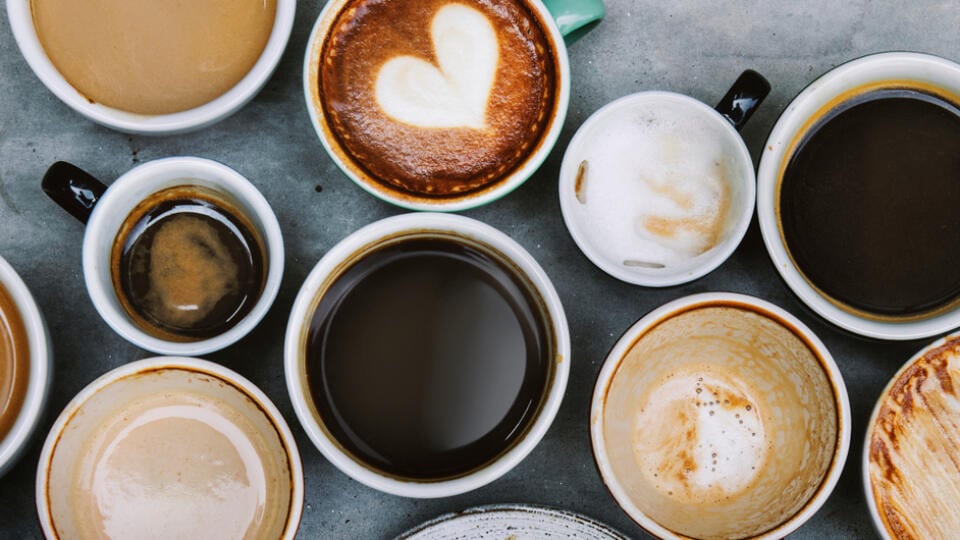 Aerial,View,Of,Various,Coffee