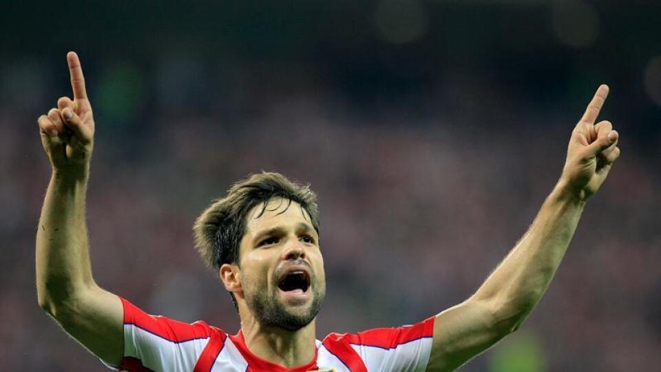 Hráč Atlética Madrid Diego sa raduje zo streleného gólu.