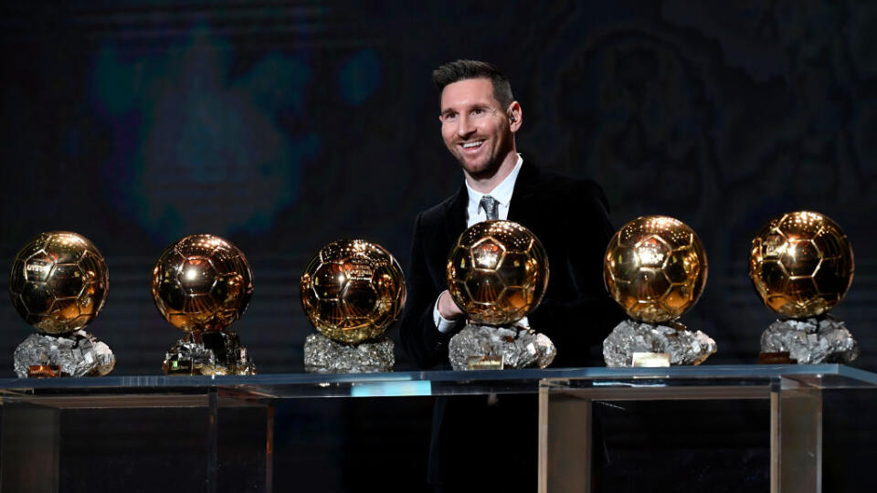 Lionel Messi so Zlatými loptami.