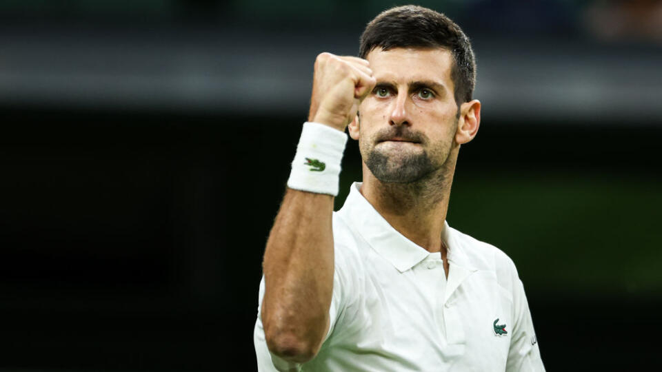 Novak Djokovič počas 7. dňa na Wimbledone.