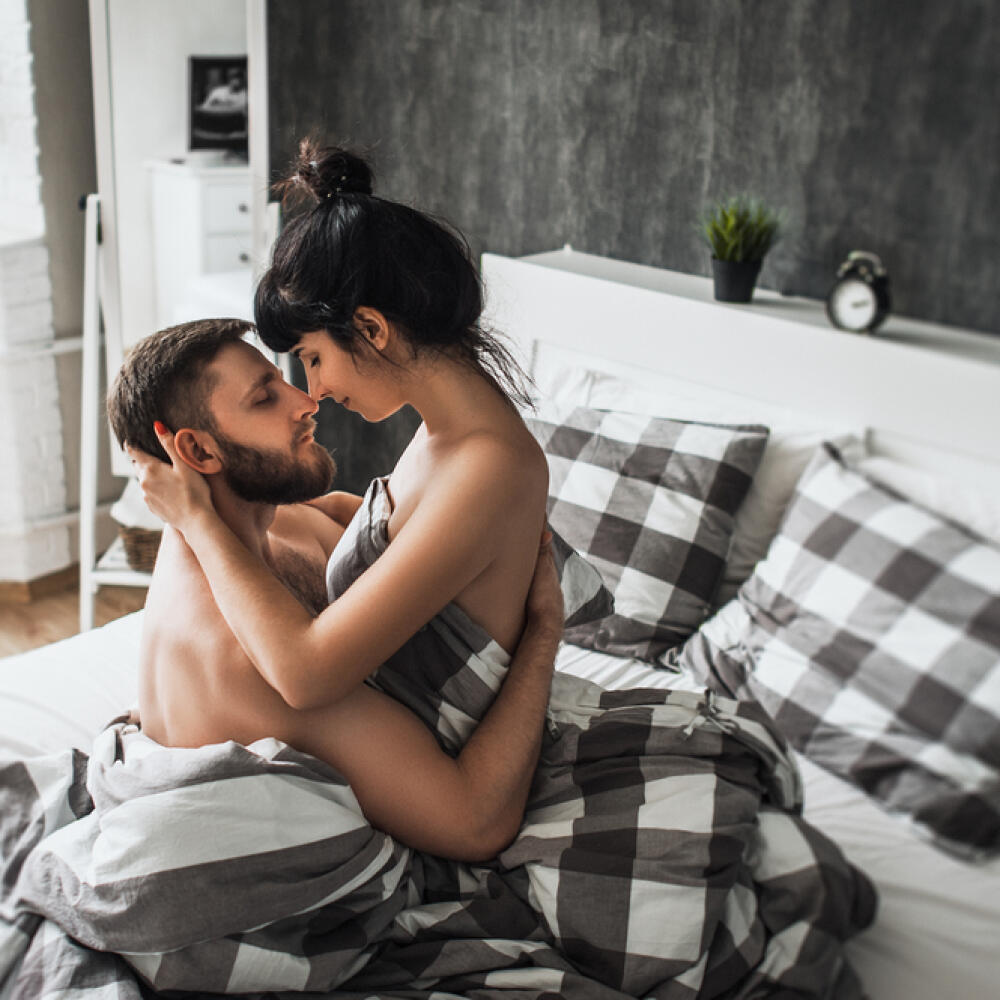 Man,And,Woman,Making,Love,In,Bed.,Loving,Couple,In