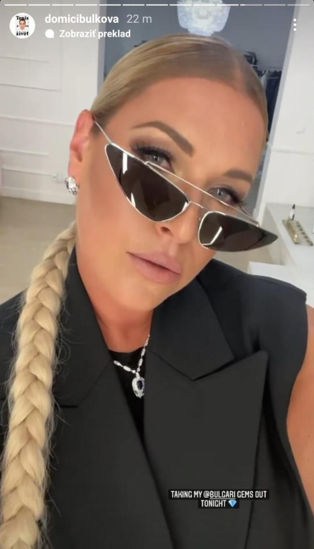Dominika Cibulková tesne pred finálovým večerom.