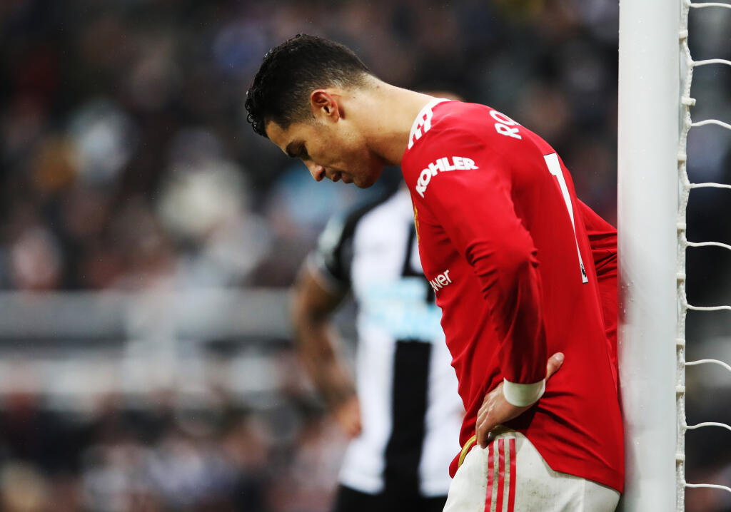 Cristiano Ronaldo proti Newcastlu United.