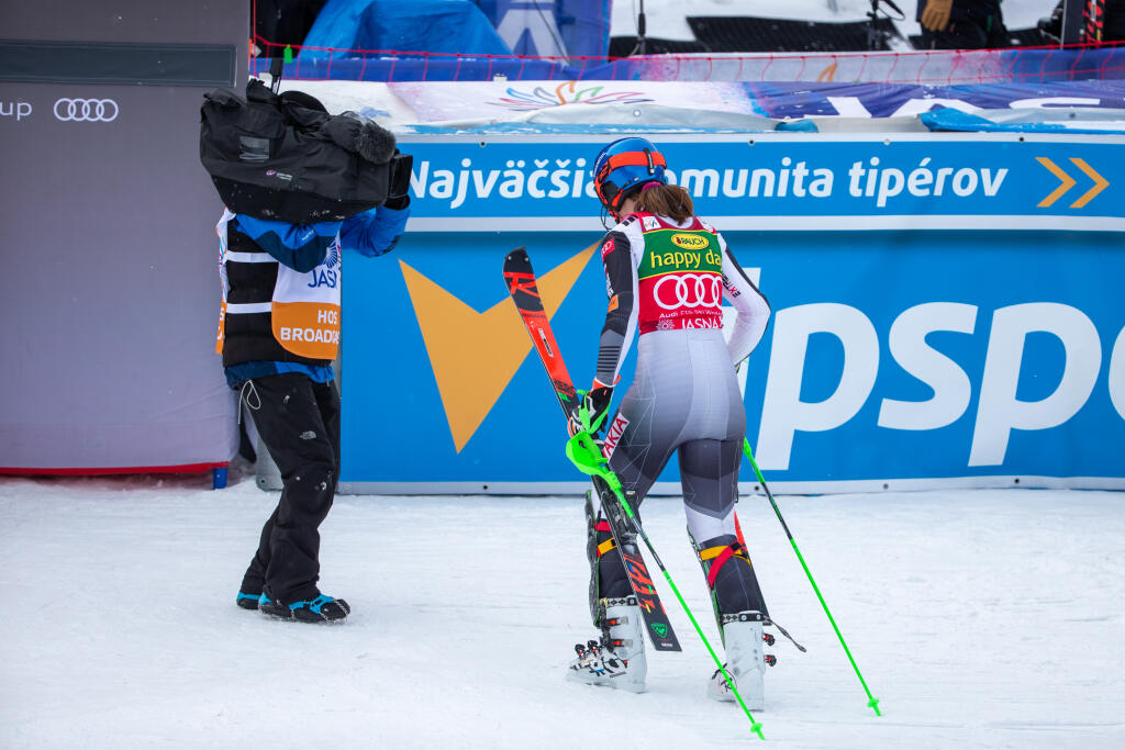 Na snímke je prvé kolo slalomu Jasná 2021.