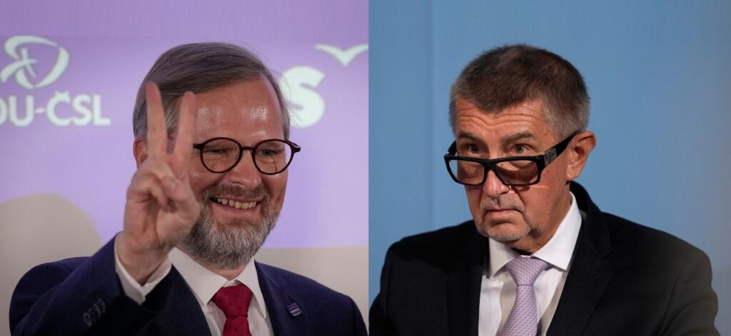 Budúci český premiér vlády Petr Fiala a súčasný premiér Andrej Babiš
