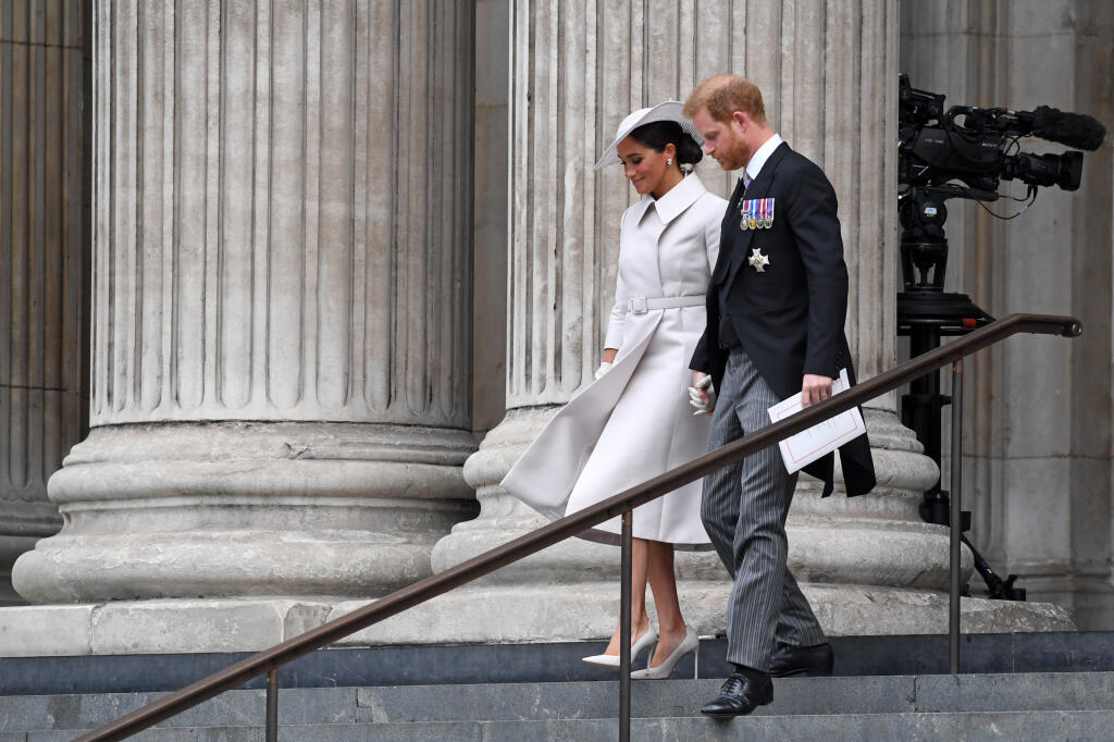 Vojvodkyňa Meghan Markle na oslavách platinového jubilea kráľovnej Alžbety počas bohoslužby v kostole sv. Pavla.