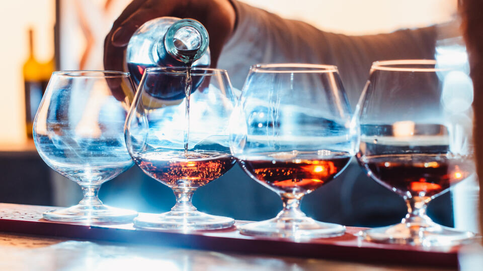Party,And,Holiday,Celebration,Concept.,Empty,Glasses,For,Cognac,On