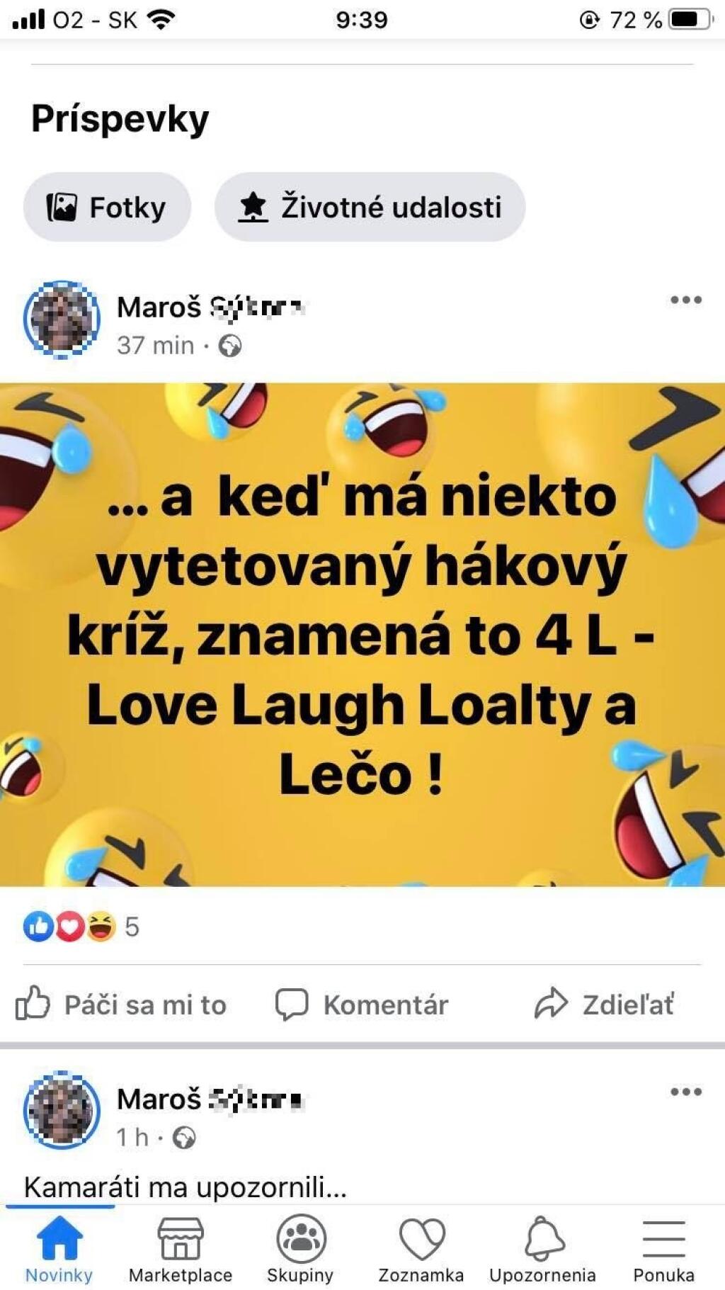 Reakcia Maroša S. po tom, ako manželka Roryho vysvetlila, o aké tetovanie ide.