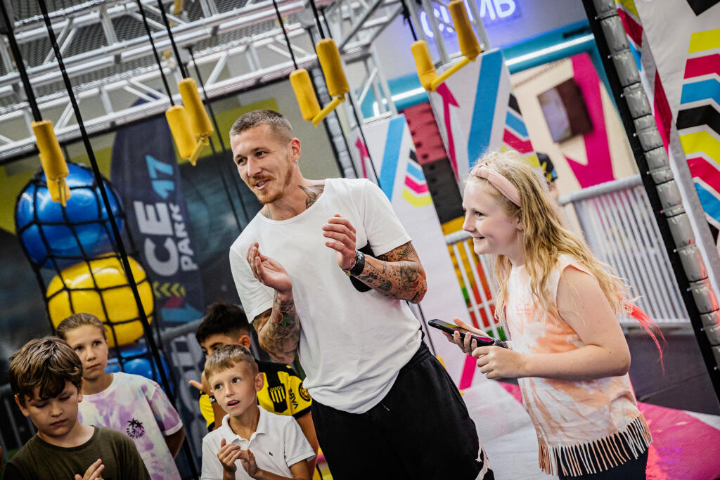 Na snímke Juraj Kucka počas slávnostného otvorenia Bounce Park 17, najväčšieho športovo zábavného parku na Slovensku.