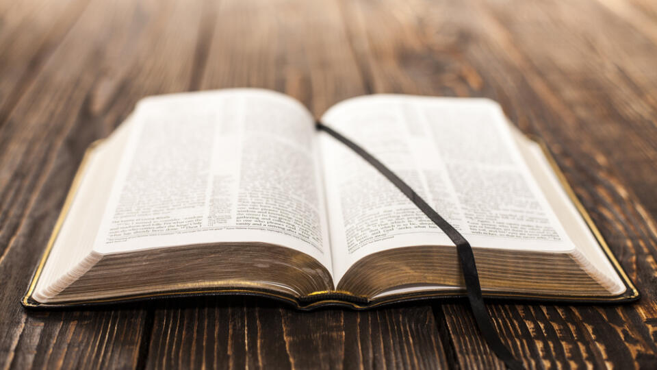 Open,Book,On,Wood,Background