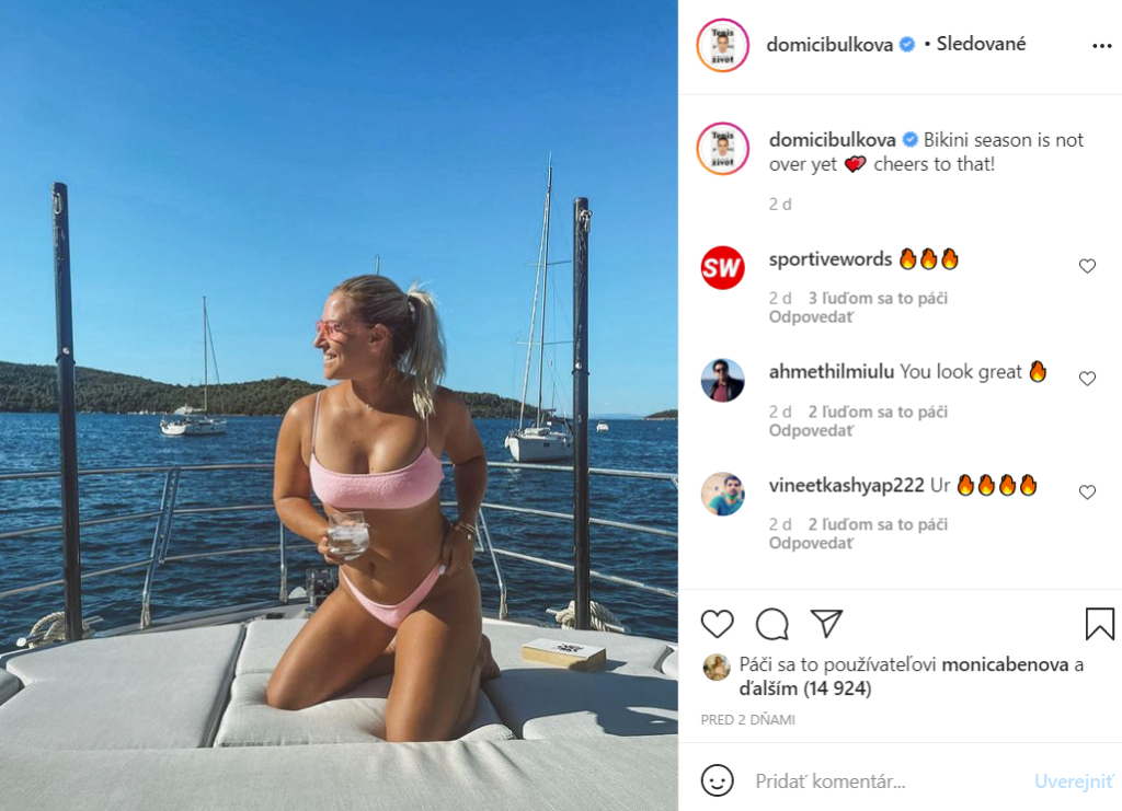 Dominika Cibulkova si dokáže užiť leto. O jej syna sa zatiaľ stará skúsená opatrovateľka.