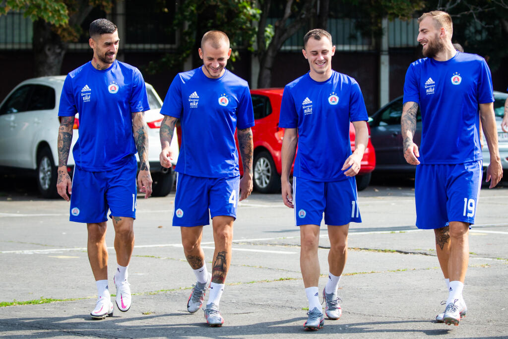 Tréning ŠK Slovan Bratislava. Na snímke Erik Daniel, Vladimír Weiss mladší. a Žan Medved.