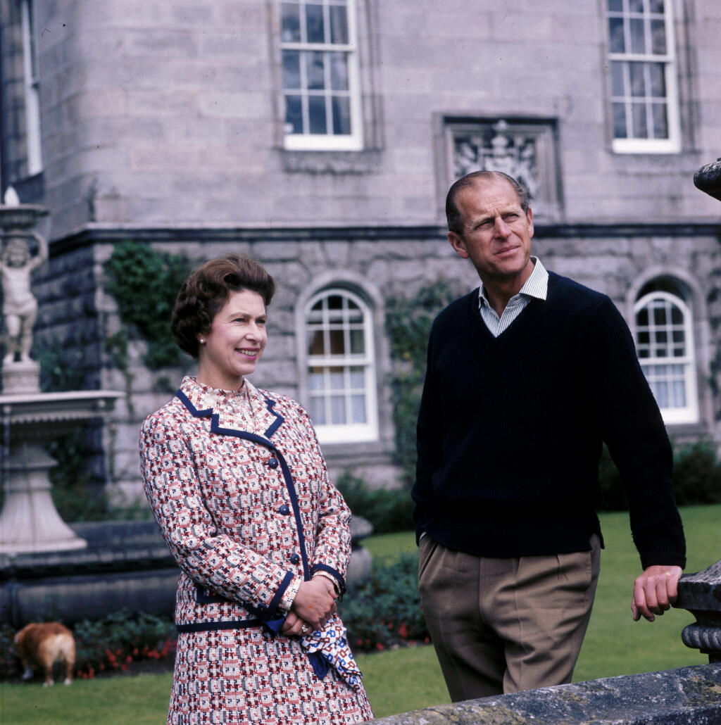 Queen Elizabeth and Prince Philip at Balmoral Castle in 1972.