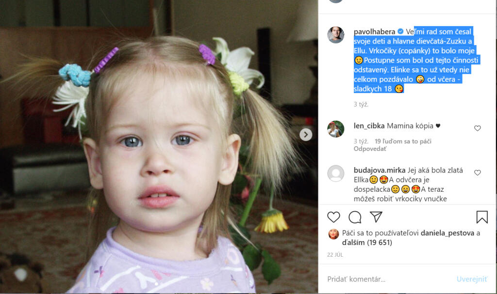 Priznanie na Instagrame