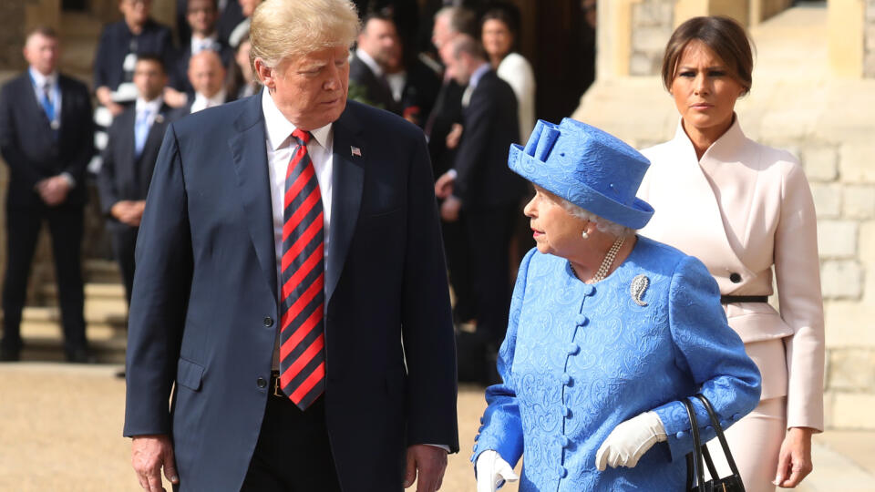 Stretnutie britskej kráľovnej Alžbety II. a amerického prezidenta Donalda Trumpa.