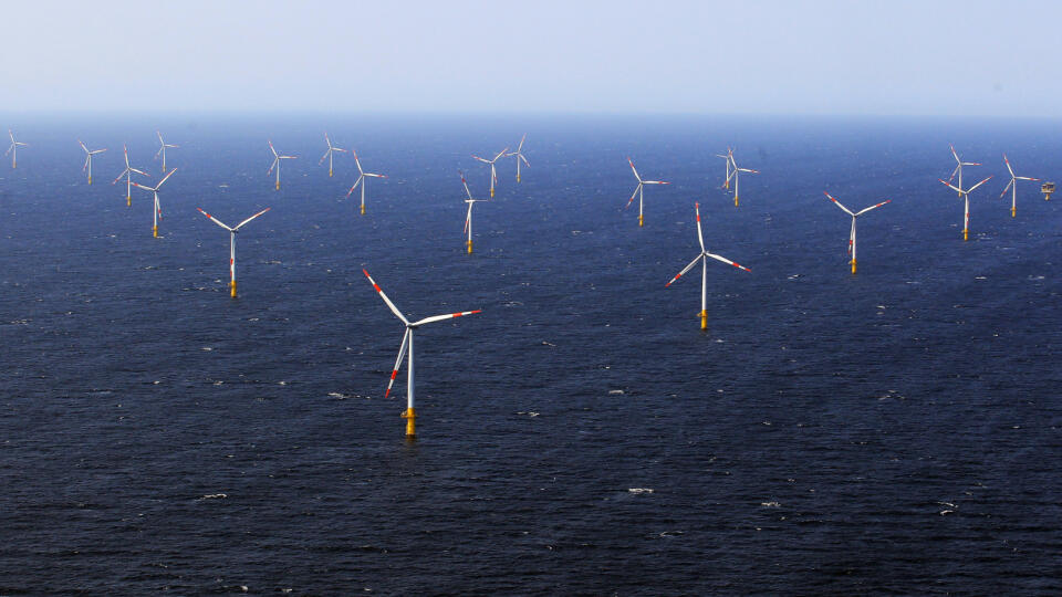 ZINGST, GERMANY - APRIL 29: Wind turbines stand in the Baltic 1 offshore wind farm on April 29, 2011 in the Baltic Sea near Zingst, Germany. Baltic 1, a project of German energy utility EnBW that includes 21 turbines rated at 2.3 megawatts each, will be Germany's first commercial offshore wind farm once it officially begins operation on May 2. Germany has thus far lagged in offshore wind farm construction when compared to neighbors like Great Britain and Denmark, though German Chancellor Angela