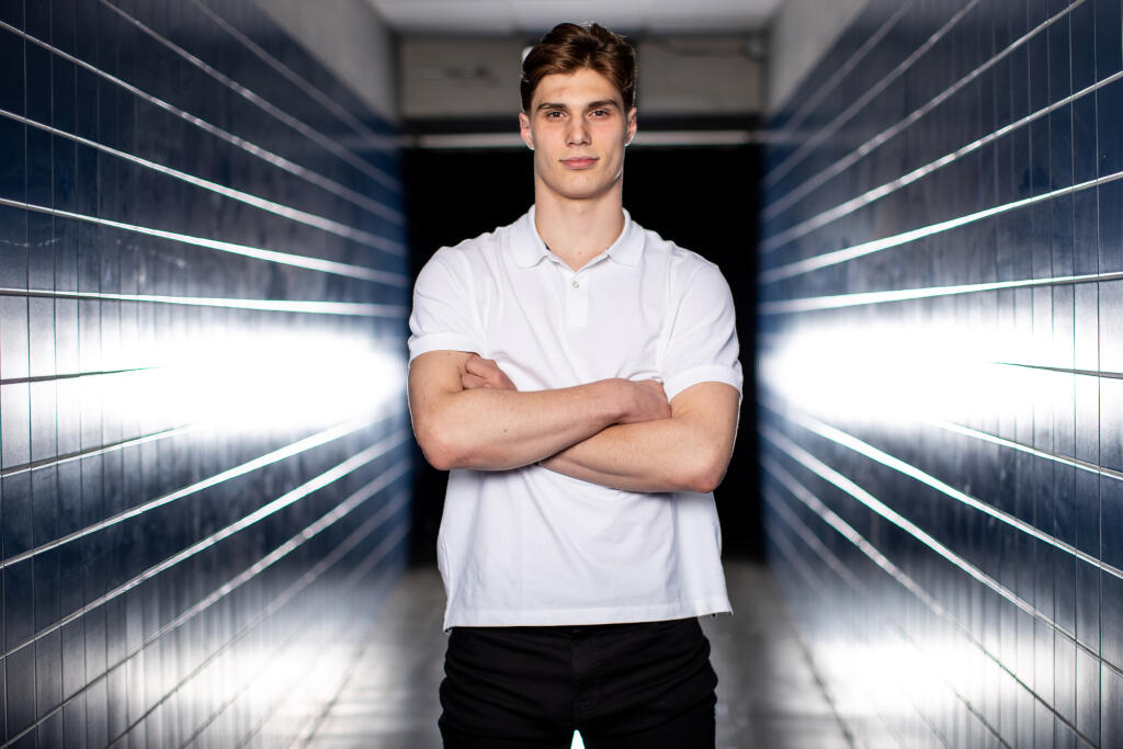 Juraj Slafkovský sa nezaprel a pobavil novinárov aj počas tlačovky na testovaní draftových nádejí.
