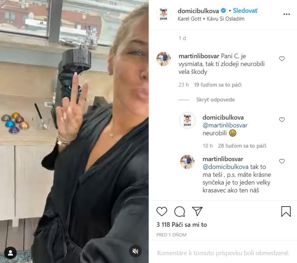 Dominika Cibulková v stručnosti zareagovala na krádež v jej byte. Zdá sa, že celú situáciu berie športovo.
