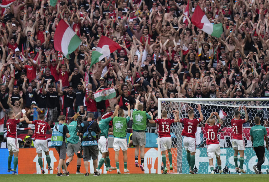 Aj proti Francúzsku boli tribúny v Budapešti plné fanúšikov.