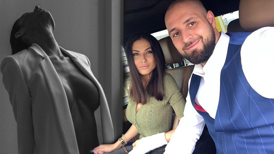 Po boku viceprezidenta futbalového Slovana Bratislava Ivana Kmotríka mladšieho stojí modelka Lenka Petrovičová.