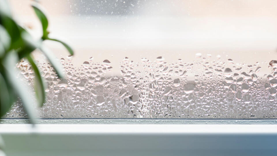 Selective,Focus,On,Water,Condensation,On,Window,Glass.,Humidity,In