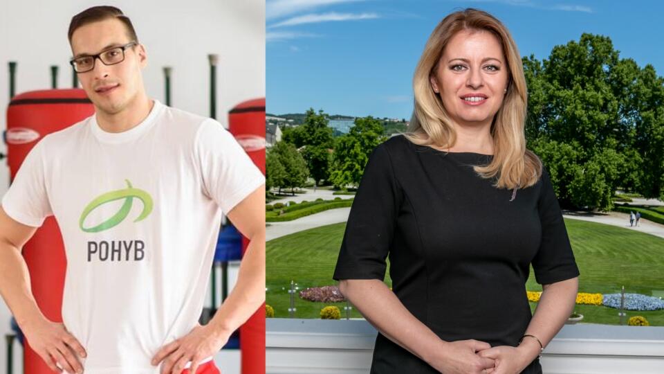 Na snímke tréner Ľuboš Gsch a prezidentka Zuzana Čaputová