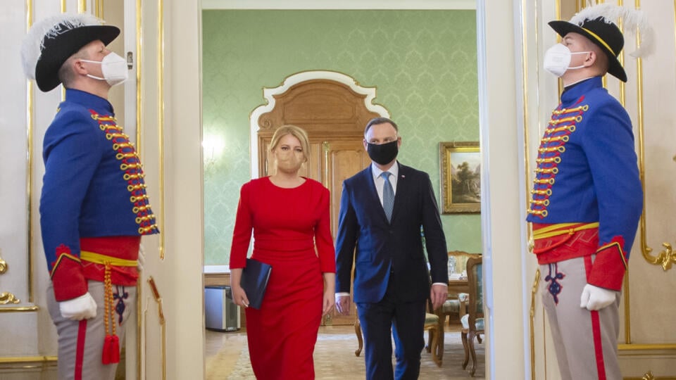 Zuzana Čaputová Andrzej Duda príchod tlačová konferencia Prezidentský palác