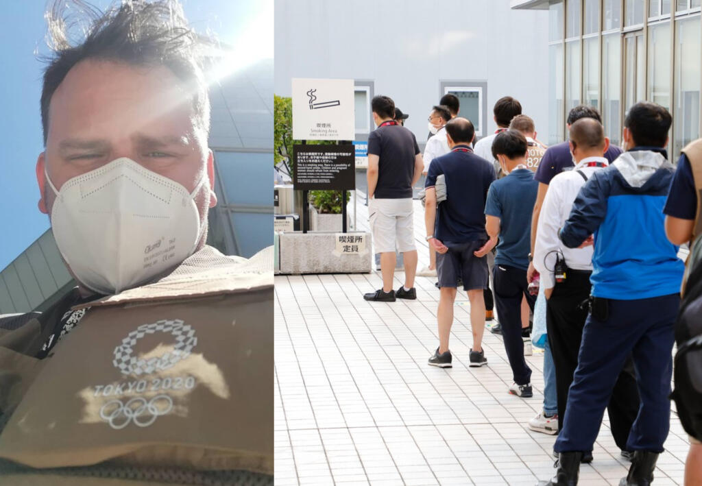 Slovenský fotograf Martin Baumann sa podelil o bizarnosti z olympiády. Novinári si na cigaretu musia počkať v rade aj 20 minút.