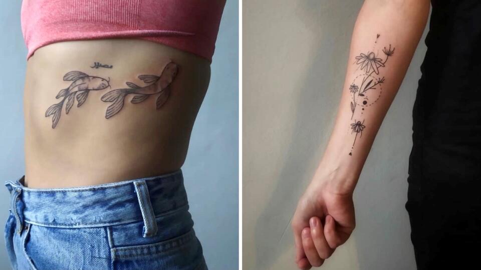 Handpoke tetovania pôsobia jemne a decentne.