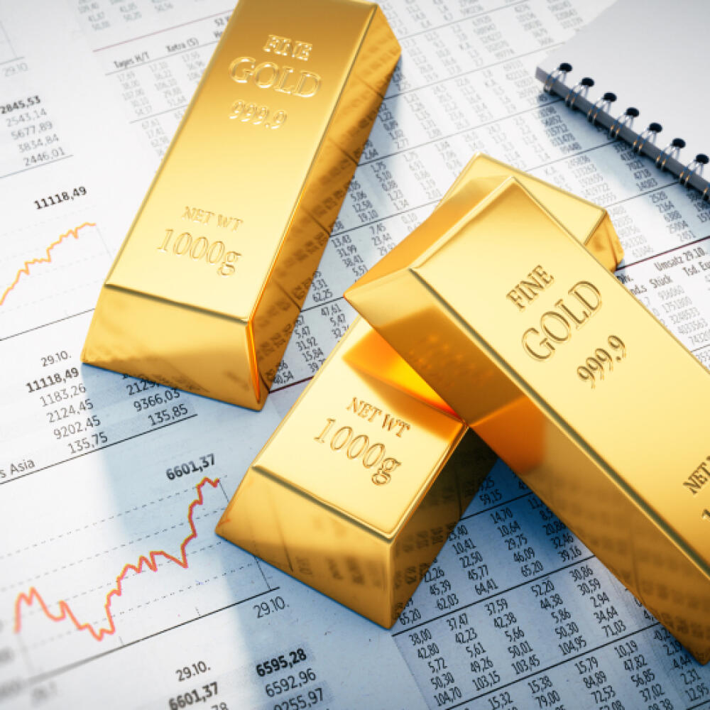 Gold,Bars,On,Stock,Market,Newspaper,-,3d,Illustration