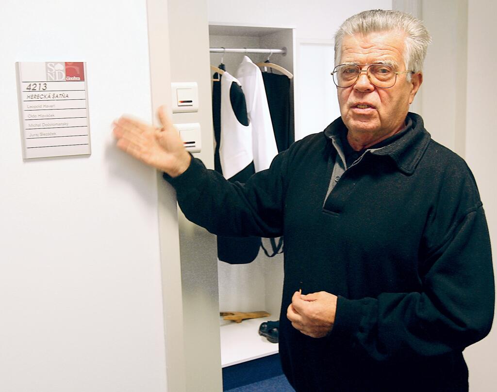 Dočolomanského šatňa v národnom divadle a Oldo Hlaváček.