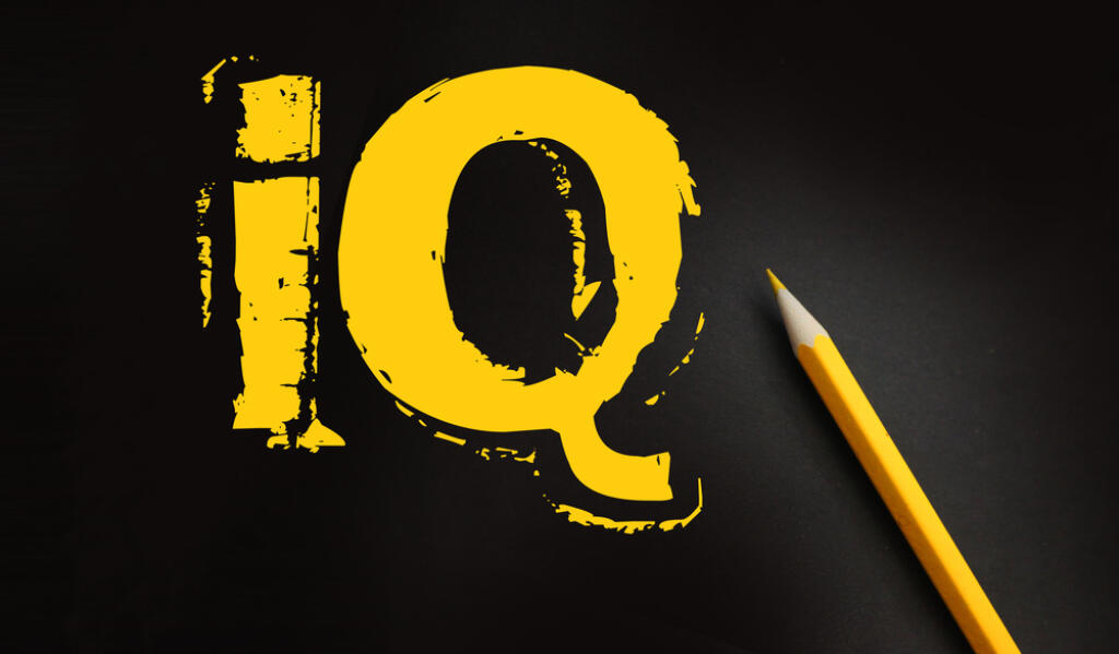 Iq,Text,Yellow,On,Black,And,Pencil,Besides.,Intellectual,Test