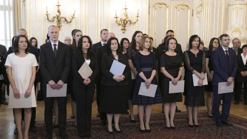 Prezident SR Andrej Kiska vymenoval sudcov bez časového obmedzenia 18. mája 2017 v Prezidentskom paláci v Bratislave.