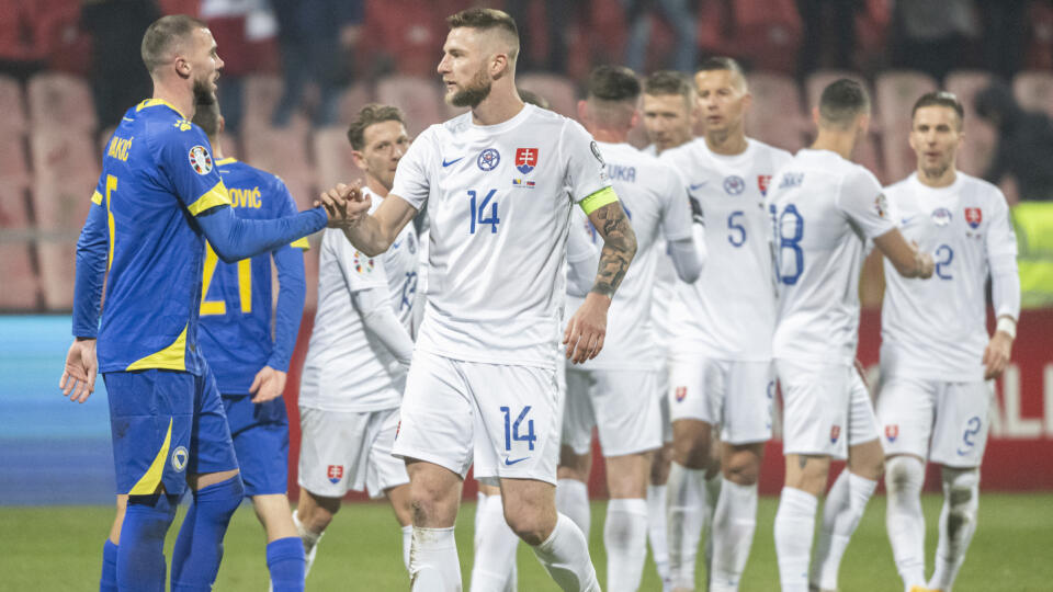 Reprezentácia v súboji s Bosnou a Hercegovinou.